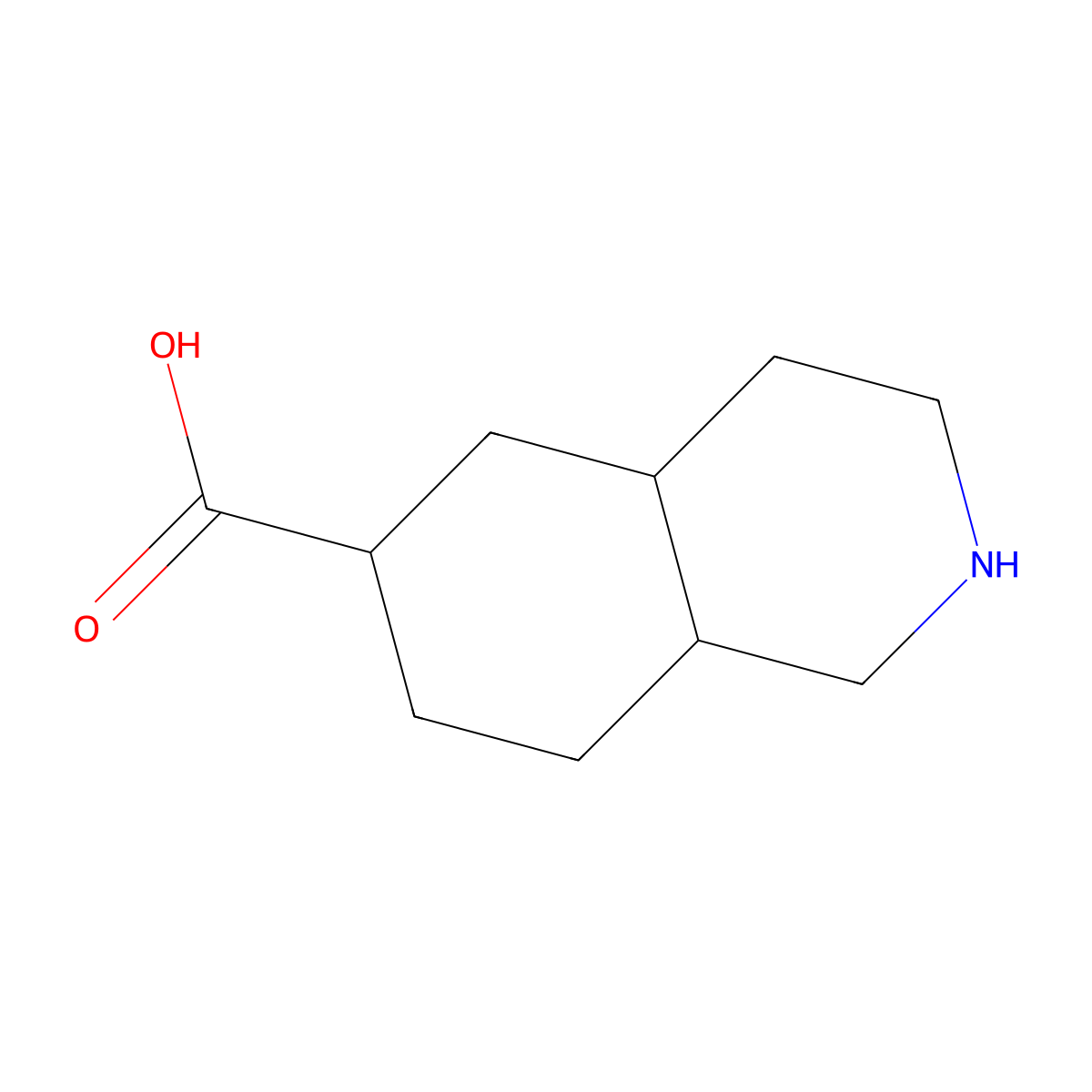 Decahydroisoquinoline-6-carboxylic acid molecular structure, CAS 2151588-53-1