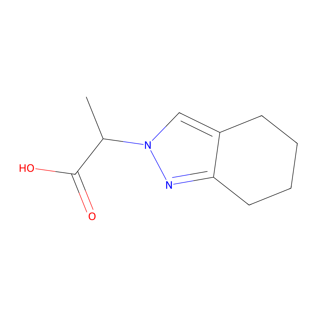 2-(4,5,6,7-tetrahydro-2H-indazol-2-yl)propanoic acid molecular structure, CAS 21516-54-1