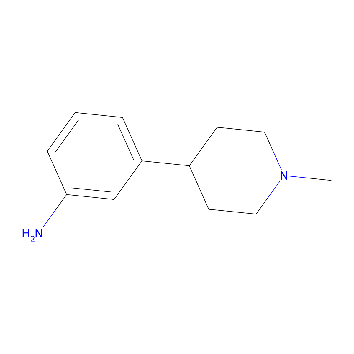 3-(1-Methyl-4-piperidinyl)benzenamine molecular structure, CAS 215162-94-0