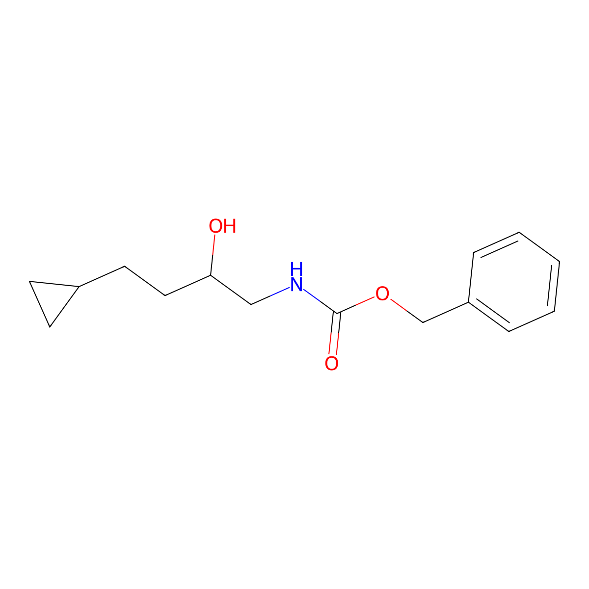benzyl N-(4-cyclopropyl-2-hydroxybutyl)carbamate molecular structure, CAS 2151625-17-9