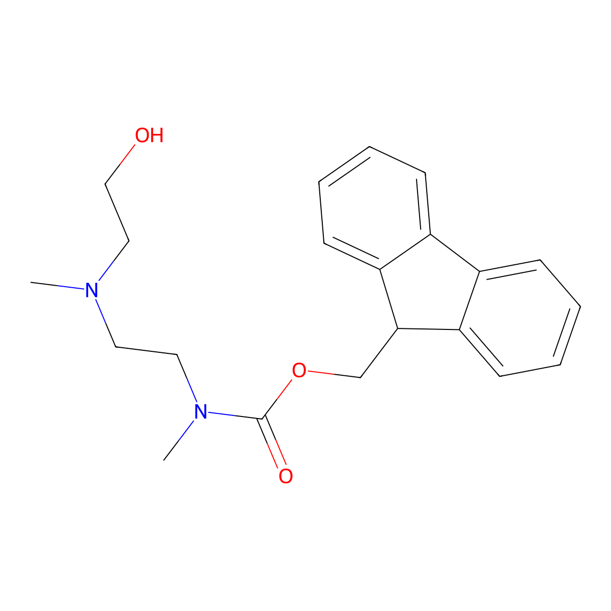 (9H-fluoren-9-yl)methyl N-{2-[(2-hydroxyethyl)(methyl)amino]ethyl}-N-methylcarbamate molecular structure, CAS 2151658-94-3