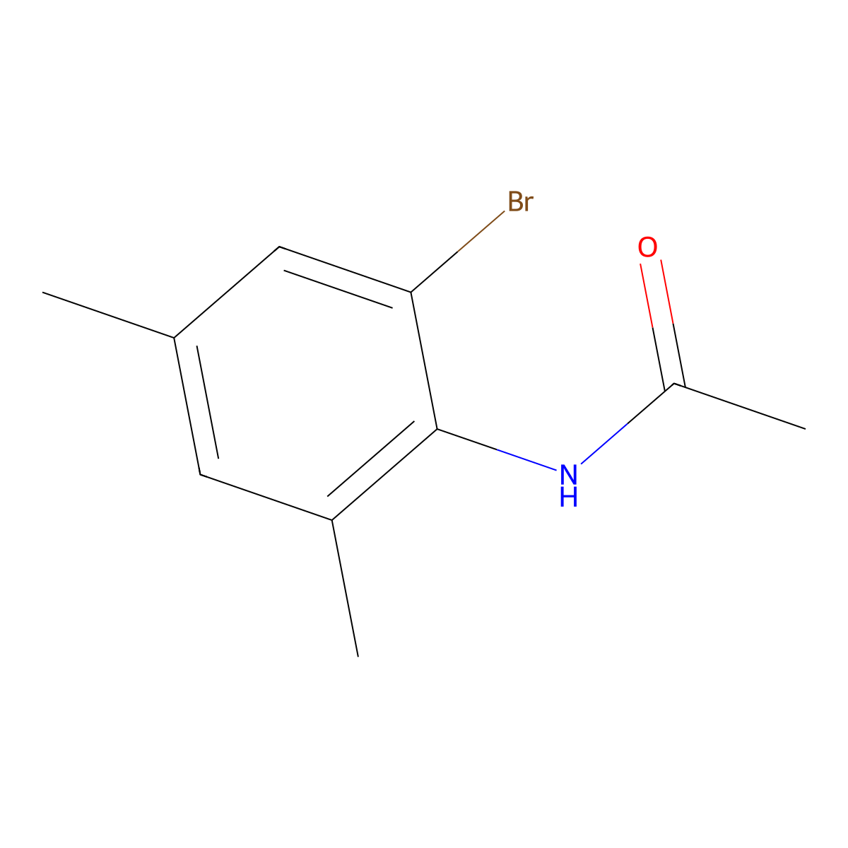 N-(2-bromo-4,6-dimethylphenyl)acetamide molecular structure, CAS 215170-73-3