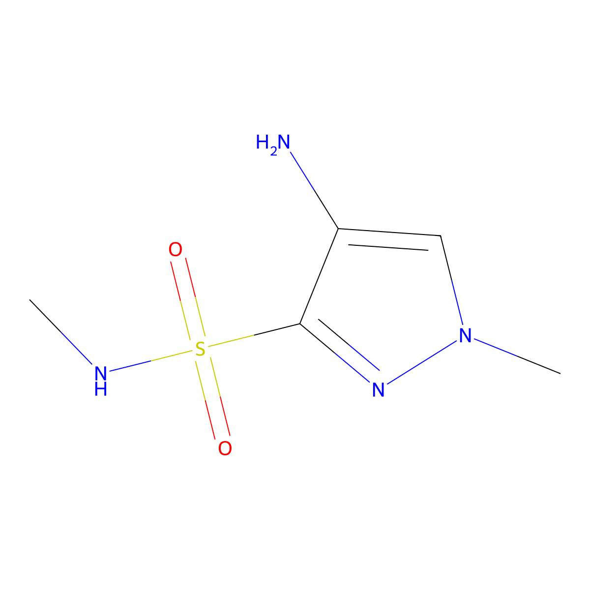4-amino-N,1-dimethyl-1H-pyrazole-3-sulfonamide molecular structure, CAS 2151733-63-8
