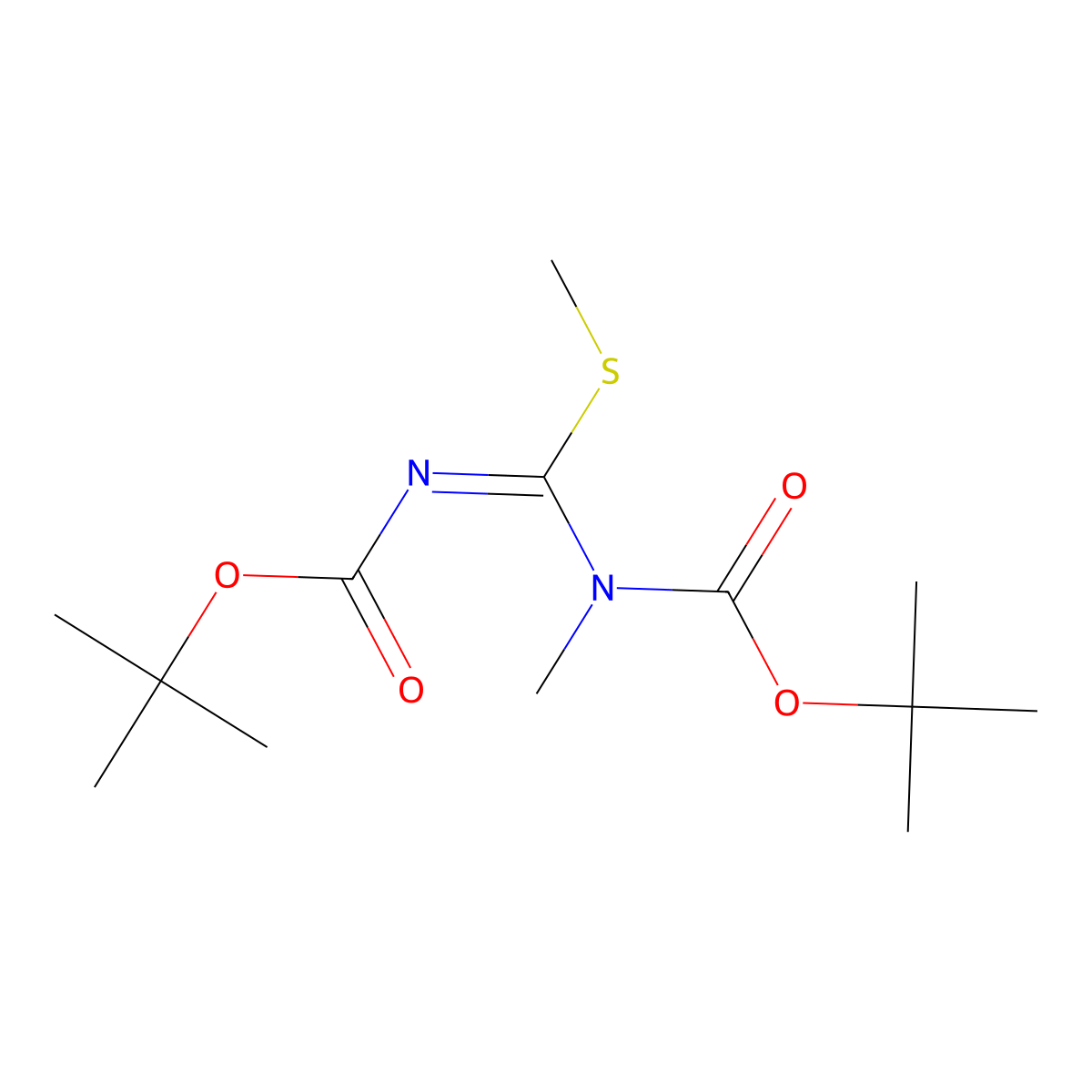 1,3-Di-(tert-butoxycarbonyl)-1,2-dimethyl-isothiourea molecular structure, CAS 215175-55-6