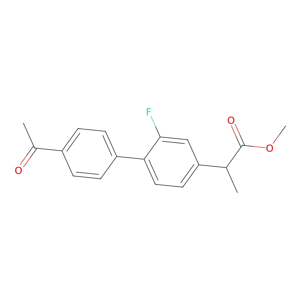 2-(4'-Acetyl-2-fluoro-biphenyl-4-YL)-propionic acid methyl ester molecular structure, CAS 215175-83-0