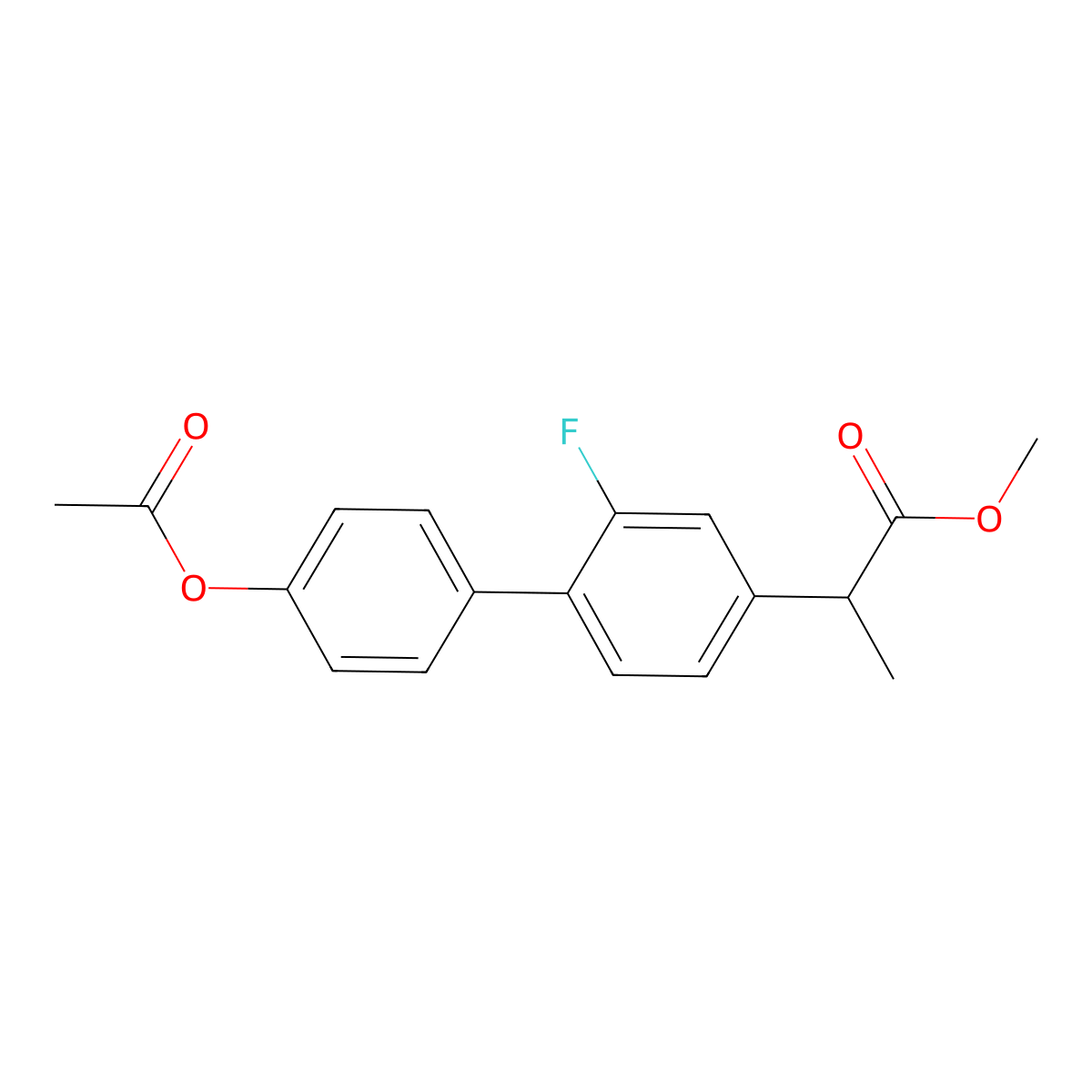 2-(4'-Acetoxy-2-fluoro-biphenyl-4-YL)-propionic acid methyl ester molecular structure, CAS 215175-84-1