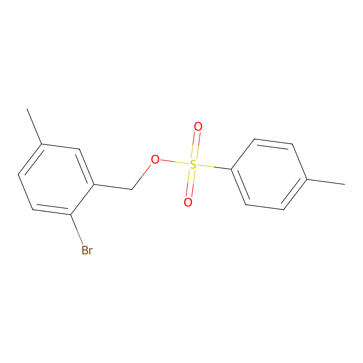 (2-Bromo-5-methylphenyl)methyl 4-methylbenzene-1-sulfonate molecular structure, CAS 2151766-97-9
