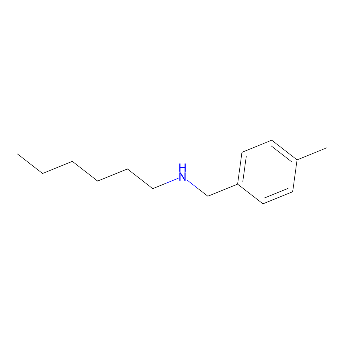 P-Methylbenzyl-hexylamine molecular structure, CAS 215177-23-4