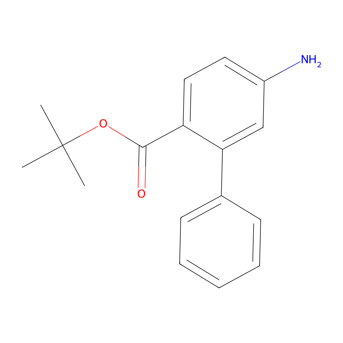 Tert-butyl 5-amino-[1,1'-biphenyl]-2-carboxylate molecular structure, CAS 215177-63-2