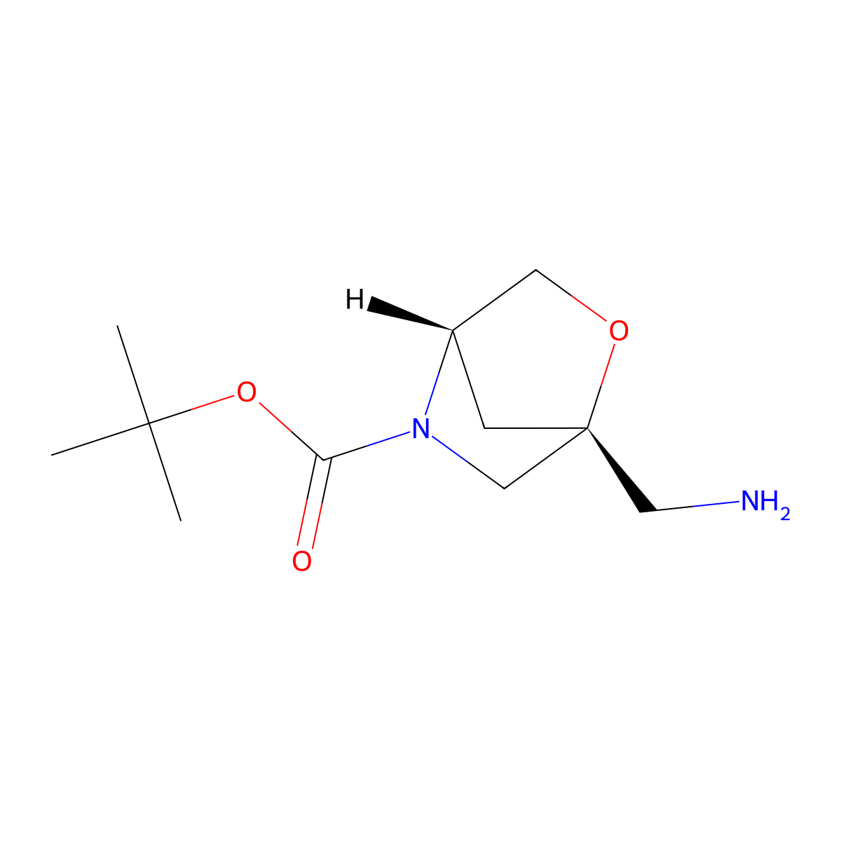tert-Butyl (1R,4S)-1-(aminomethyl)-2-oxa-5-azabicyclo[2.2.1]heptane-5-carboxylate molecular structure, CAS 2151814-87-6
