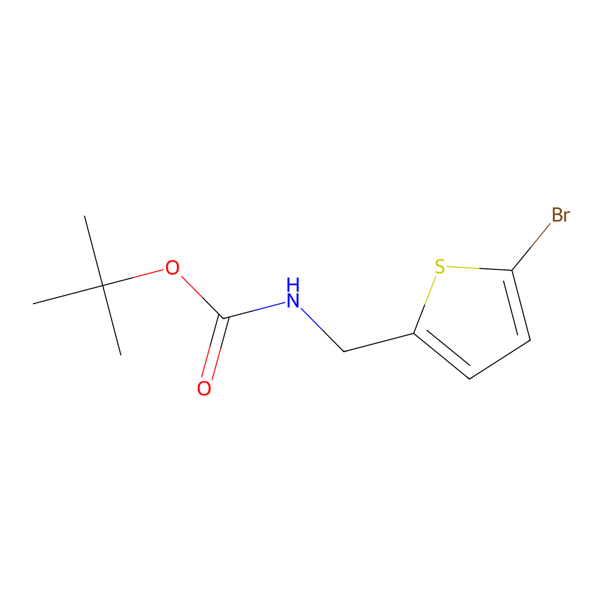 tert-Butyl ((5-bromothiophen-2-yl)methyl)carbamate molecular structure, CAS 215183-27-0