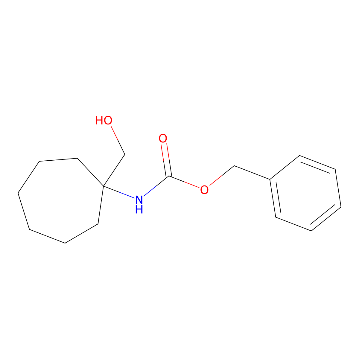 benzyl N-[1-(hydroxymethyl)cycloheptyl]carbamate molecular structure, CAS 2151831-19-3