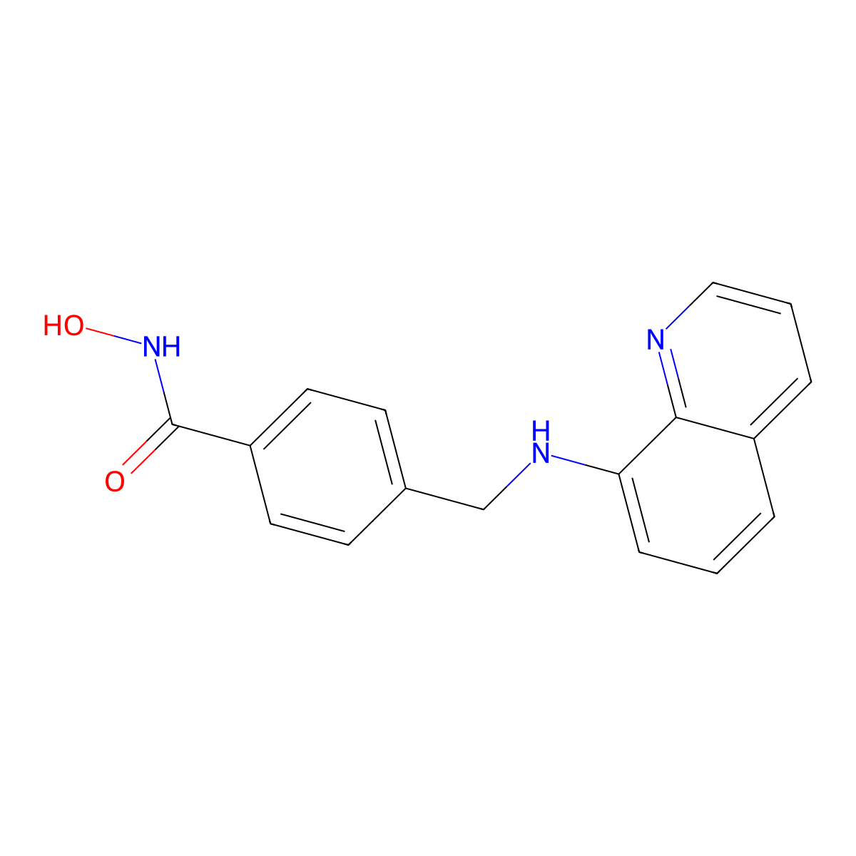 N-hydroxy-4-((quinolin-8-ylamino)methyl)benzamide molecular structure, CAS 2151853-97-1
