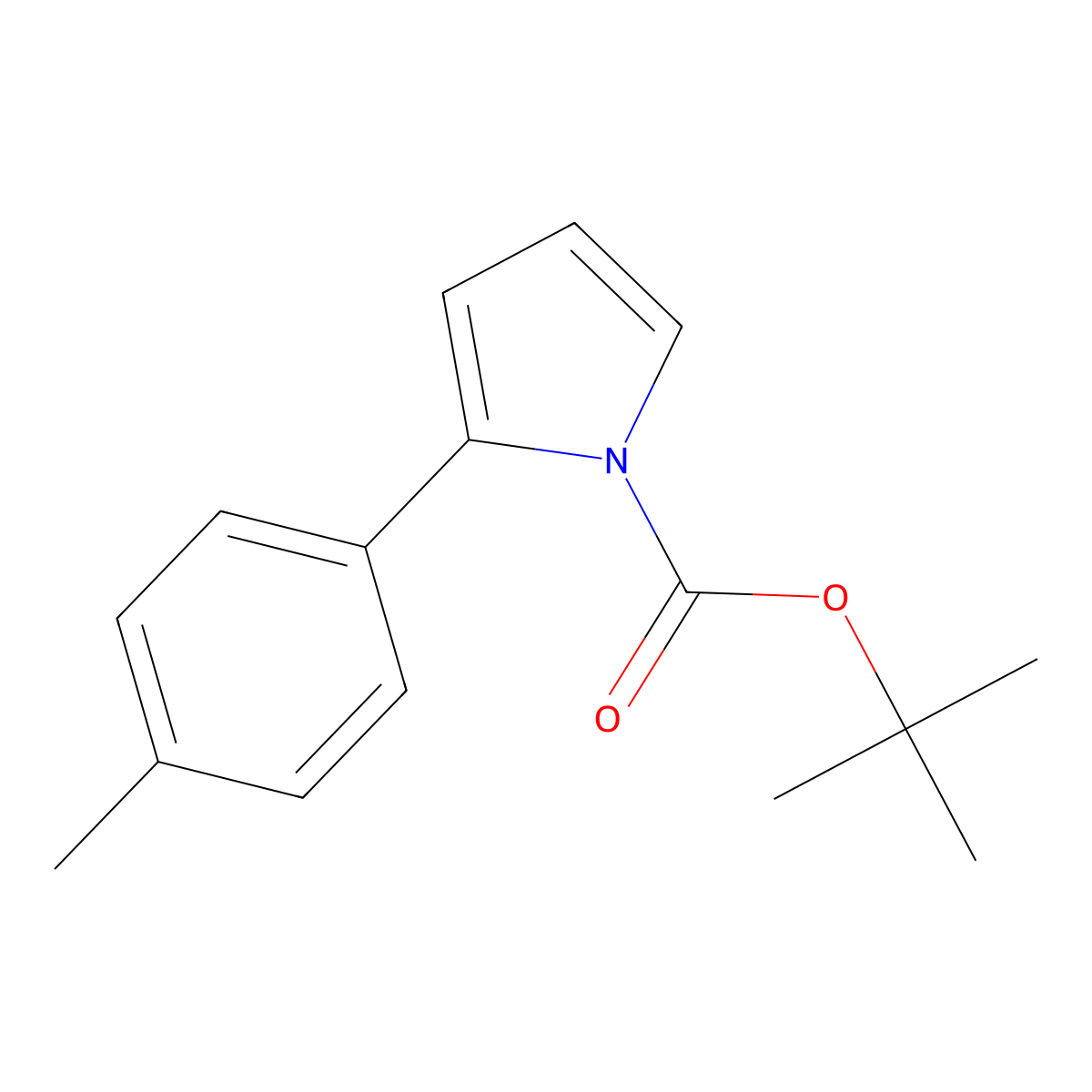 Tert-butyl 2-(P-tolyl)-1H-pyrrole-1-carboxylate molecular structure, CAS 215187-25-0