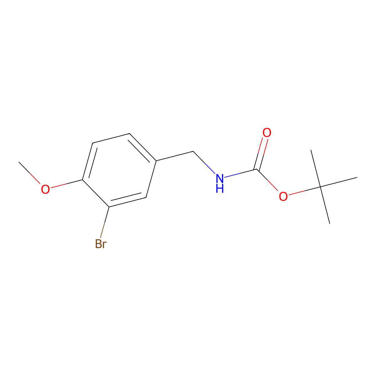tert-butyl N-[(3-bromo-4-methoxyphenyl)methyl]carbamate molecular structure, CAS 215188-99-1