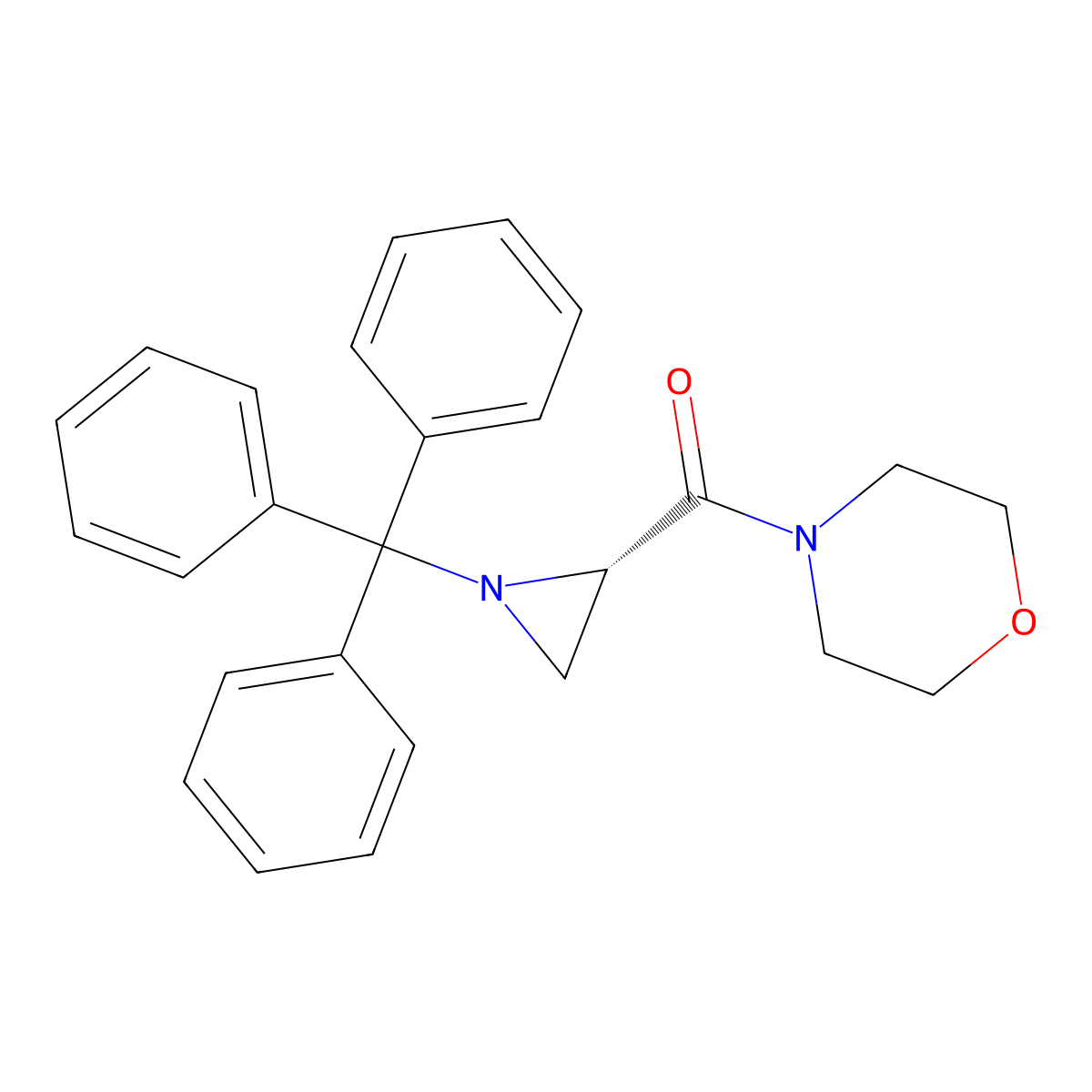 4-[(2S)-1-(triphenylmethyl)aziridine-2-carbonyl]morpholine molecular structure, CAS 2151890-14-9