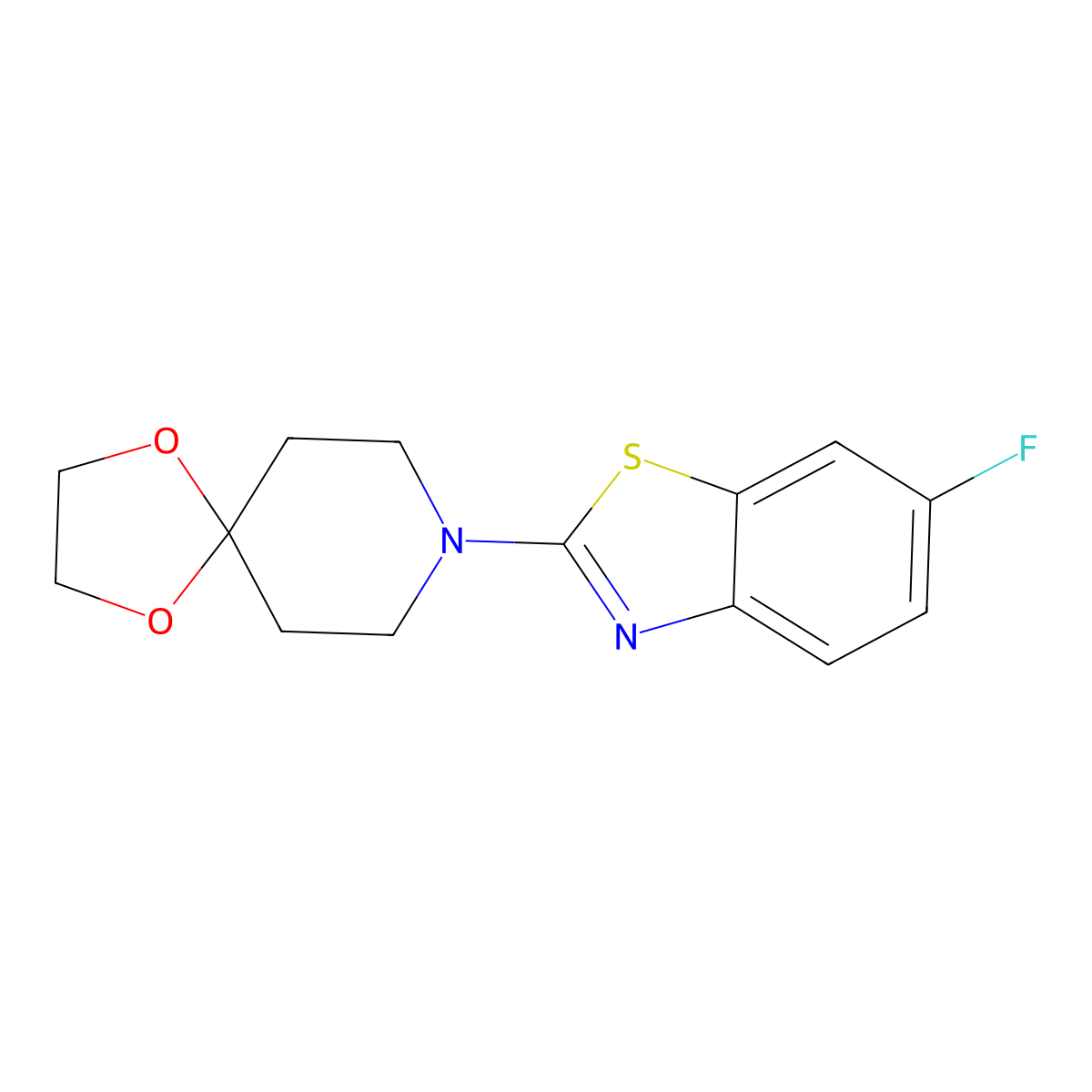 8-(6-Fluoro-1,3-benzothiazol-2-yl)-1,4-dioxa-8-azaspiro[4.5]decane molecular structure, CAS 2151938-13-3