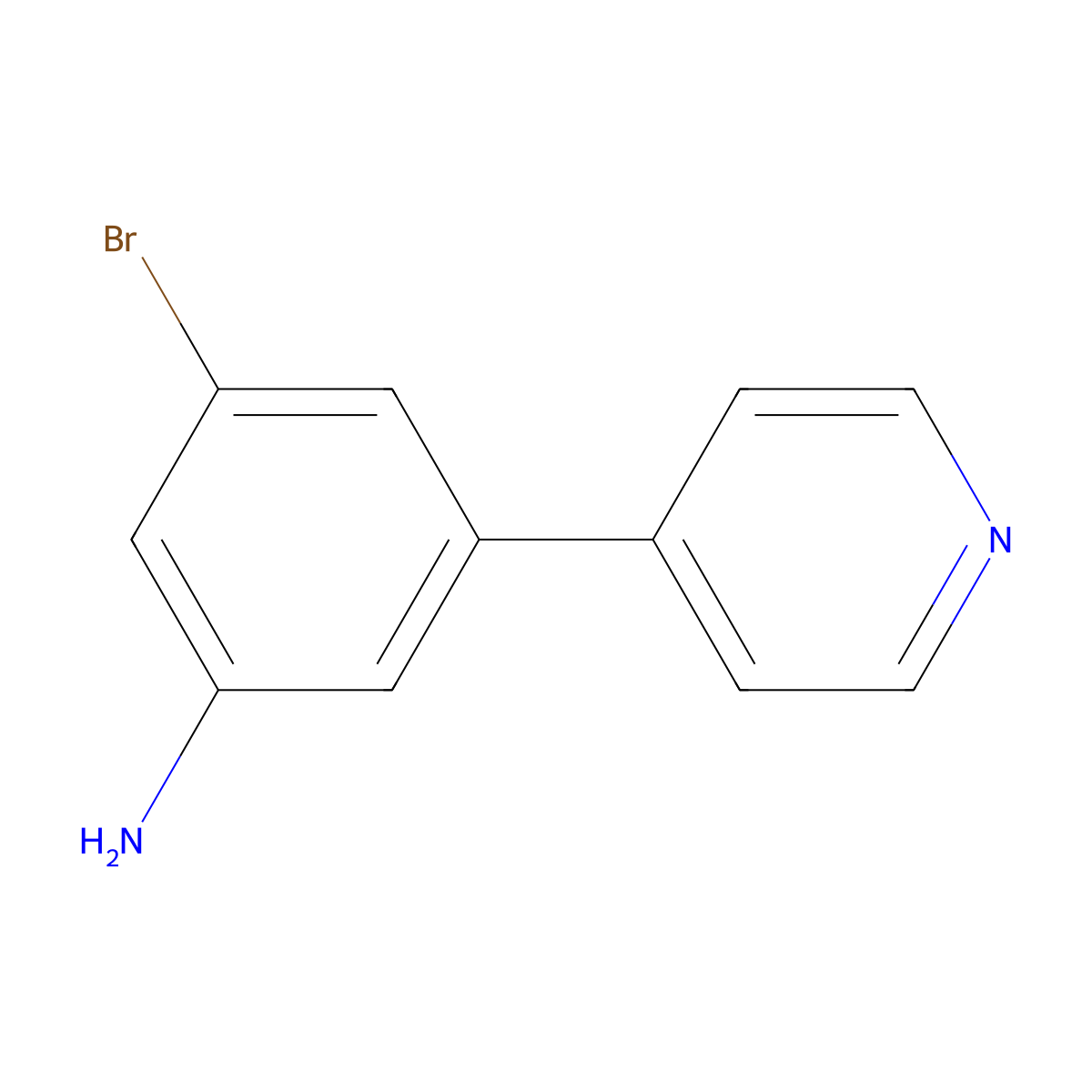 3-Bromo-5-(pyridin-4-yl)aniline molecular structure, CAS 2151996-39-1