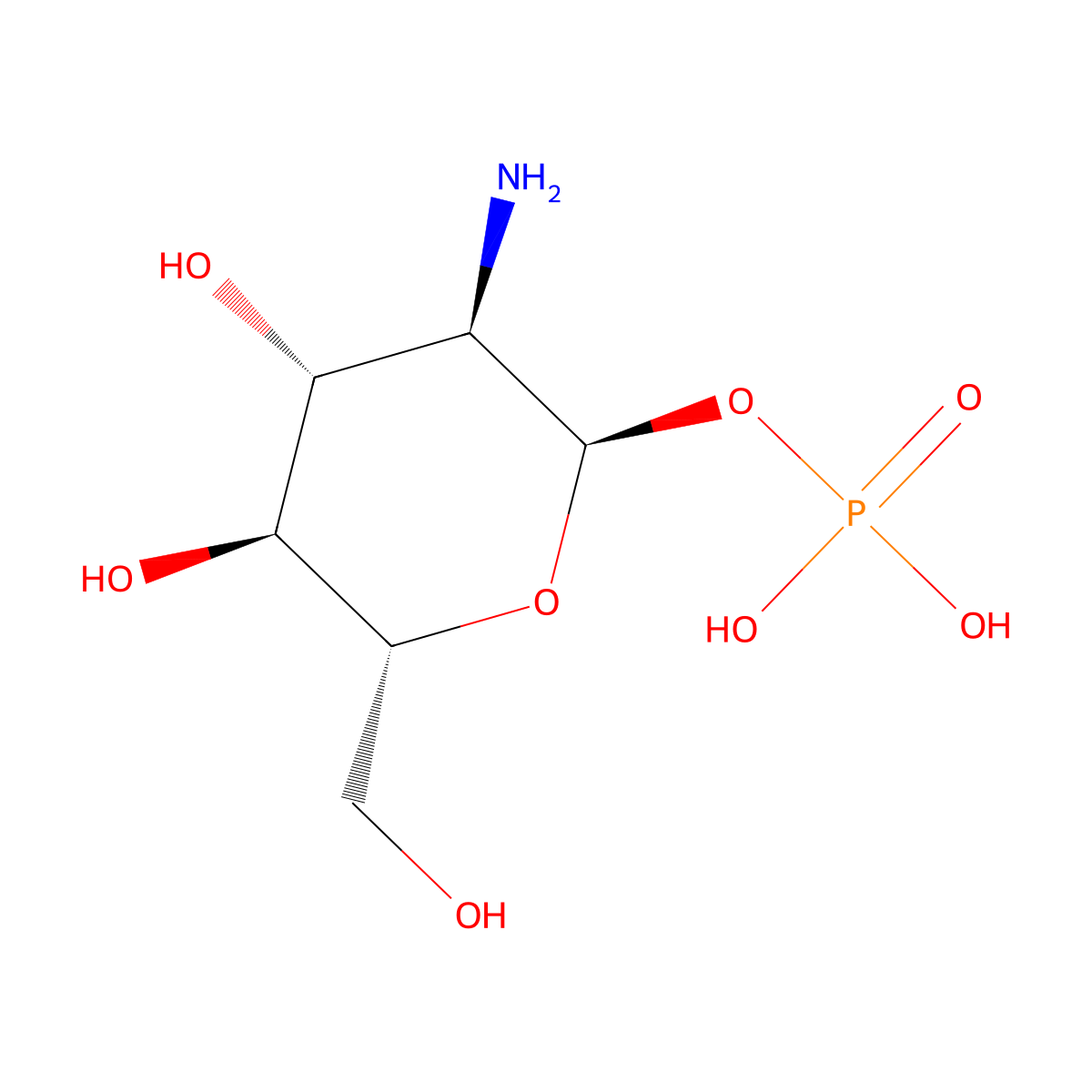 alpha-D-Glucosamine 1-phosphate molecular structure, CAS 2152-75-2