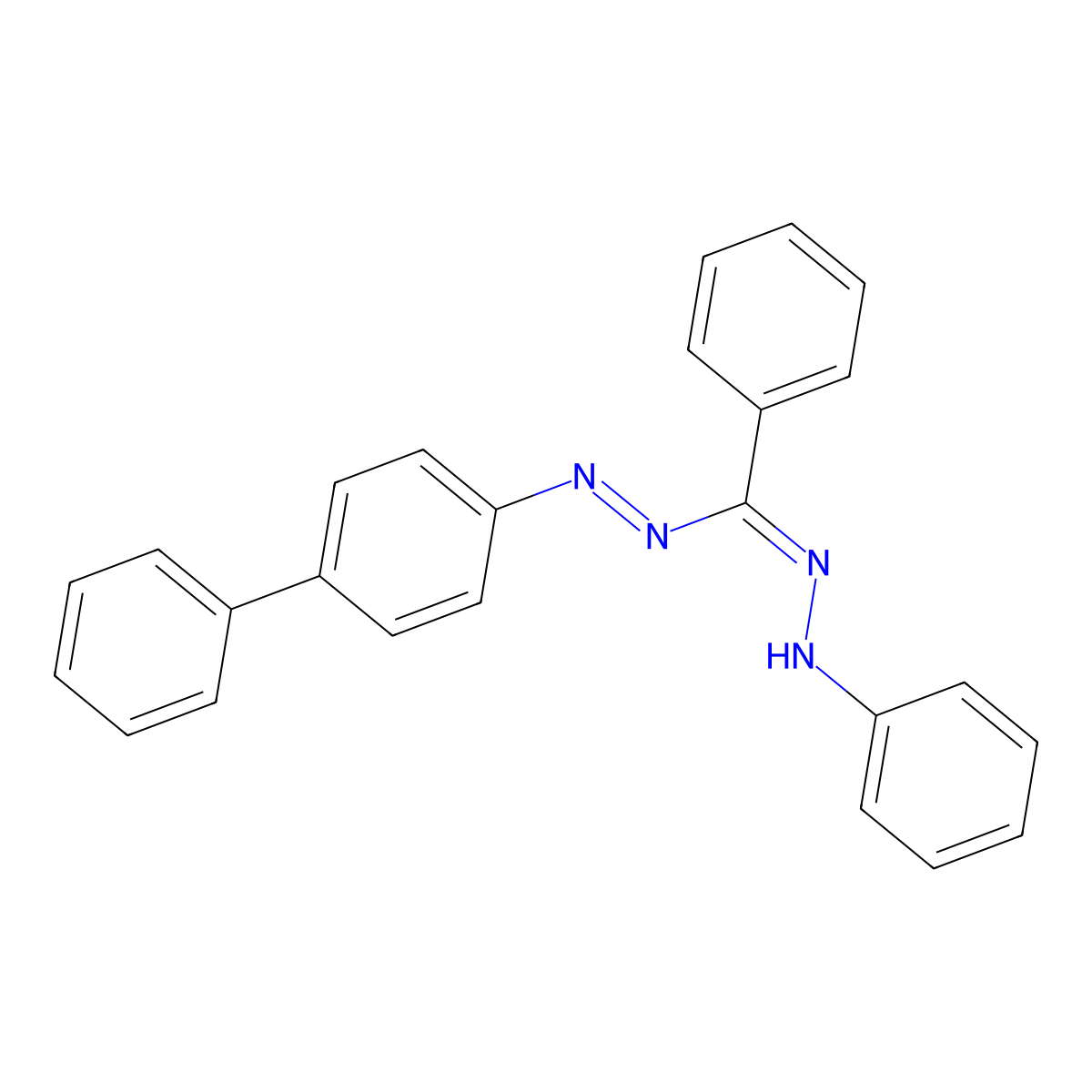 3,5-Diphenyl-1-(4-biphenylyl)formazan molecular structure, CAS 21520-85-4