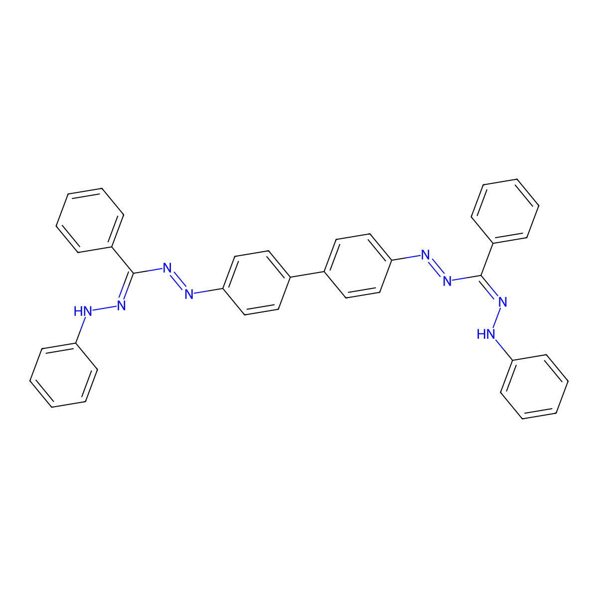 N'-anilino-N-[4-[4-[(N-anilino-C-phenylcarbonimidoyl)diazenyl]phenyl]phenyl]iminobenzenecarboximidamide molecular structure, CAS 21520-87-6