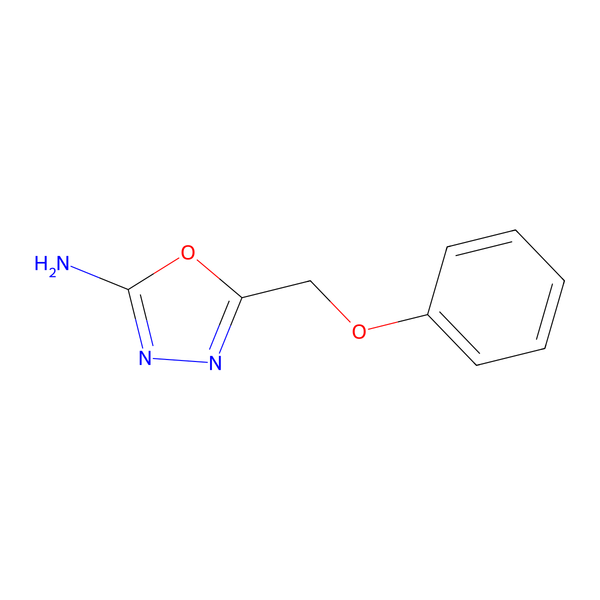 5-(Phenoxymethyl)-1,3,4-oxadiazol-2-amine molecular structure, CAS 21520-88-7