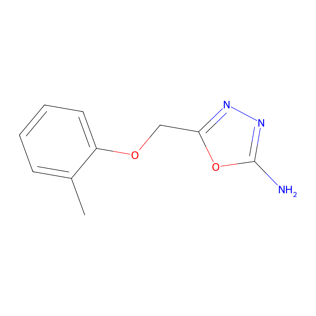 5-[(2-Methylphenoxy)methyl]-1,3,4-oxadiazol-2-amine molecular structure, CAS 21520-91-2