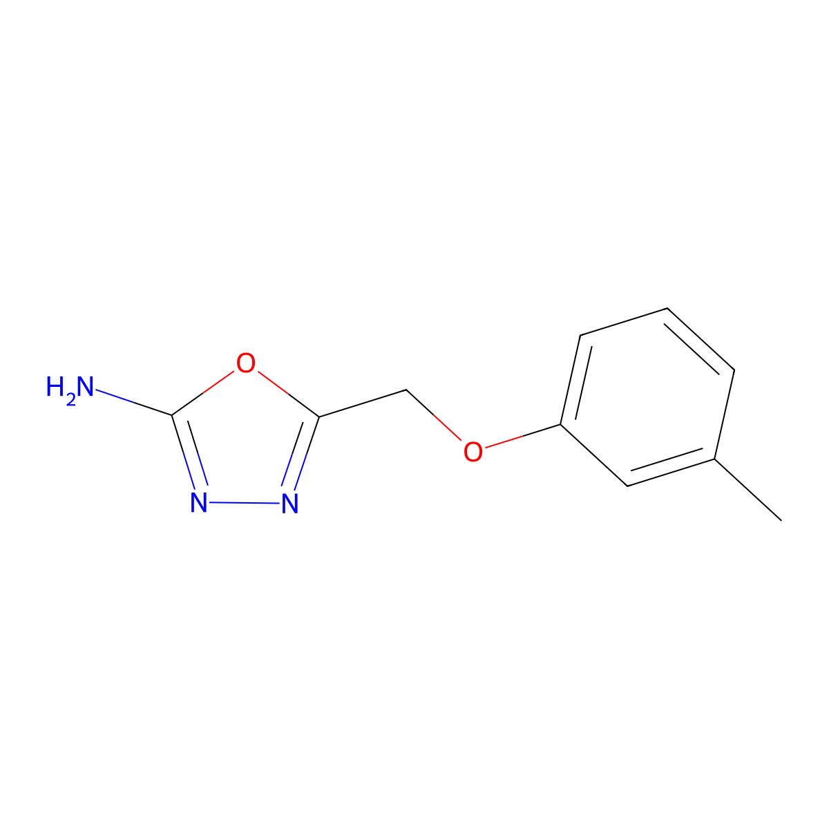 1,3,4-Oxadiazole, 2-amino-5-(m-tolyloxymethyl)- molecular structure, CAS 21520-92-3