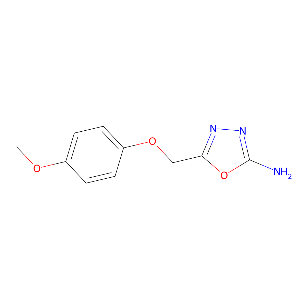 5-[(4-Methoxyphenoxy)methyl]-1,3,4-oxadiazol-2-amine molecular structure, CAS 21520-95-6