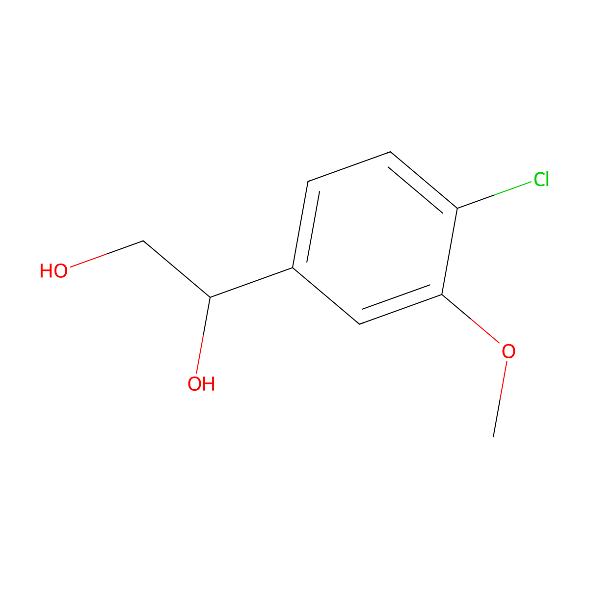 1-(4-Chloro-3-methoxyphenyl)ethane-1,2-diol molecular structure, CAS 2152004-11-8