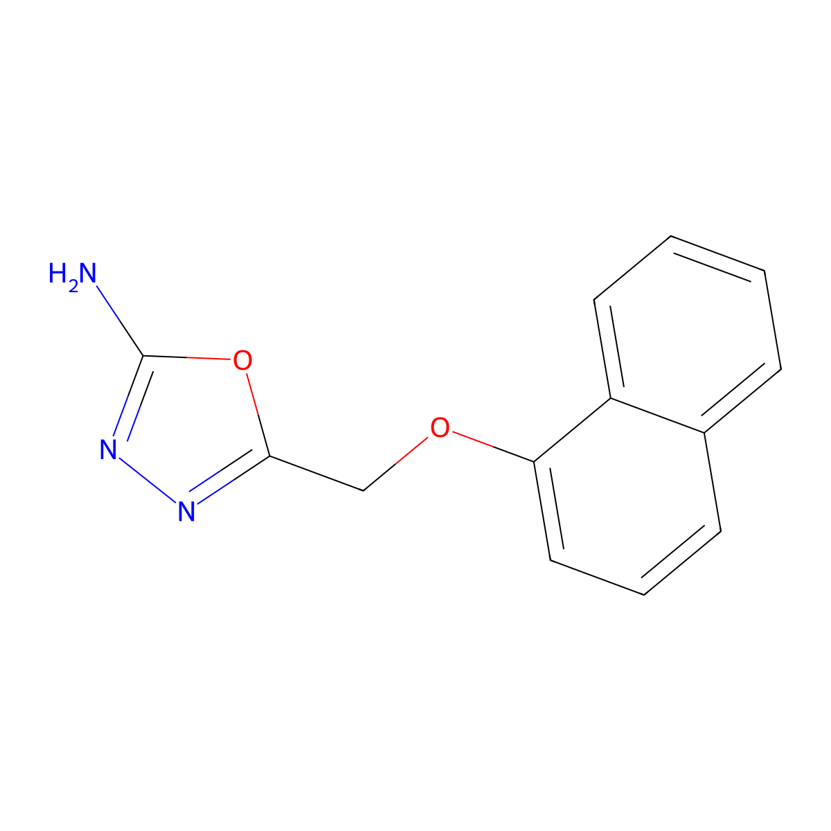 5-[(1-Naphthyloxy)methyl]-1,3,4-oxadiazol-2-amine molecular structure, CAS 21521-02-8