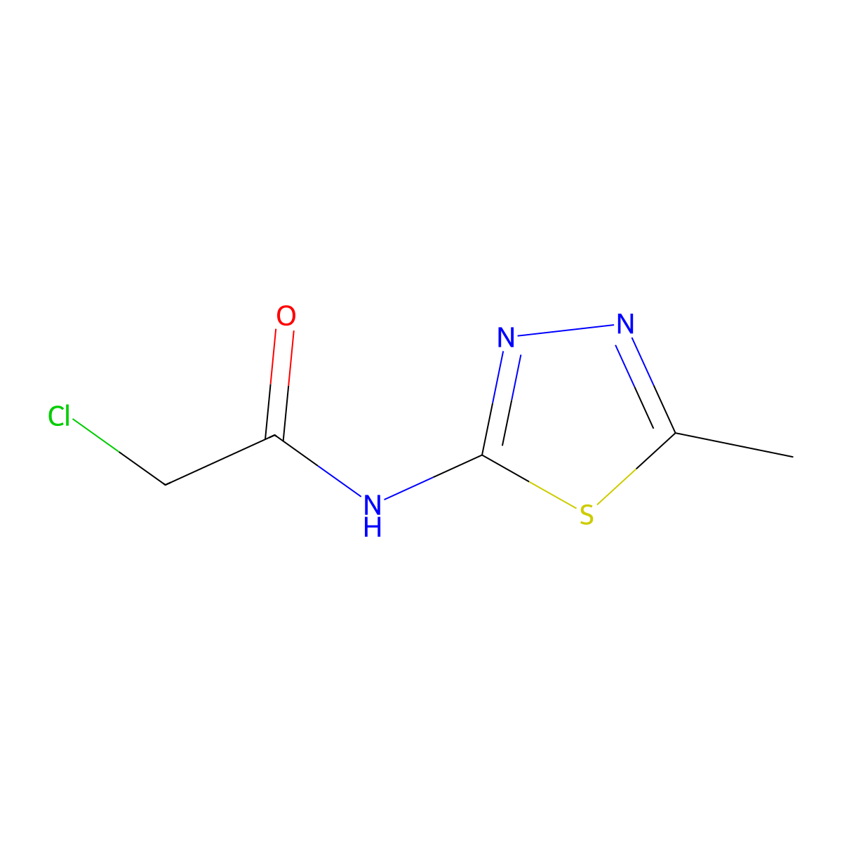 2-Chloro-N-(5-methyl-1,3,4-thiadiazol-2-yl)acetamide molecular structure, CAS 21521-87-9