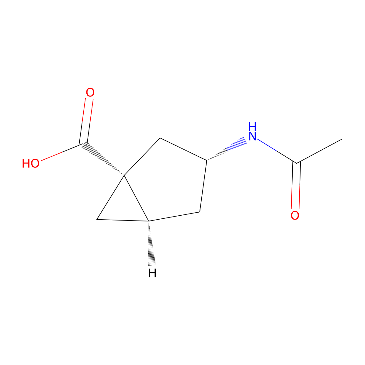 rac-(1R,3R,5R)-3-acetamidobicyclo[3.1.0]hexane-1-carboxylic acid molecular structure, CAS 2152119-71-4