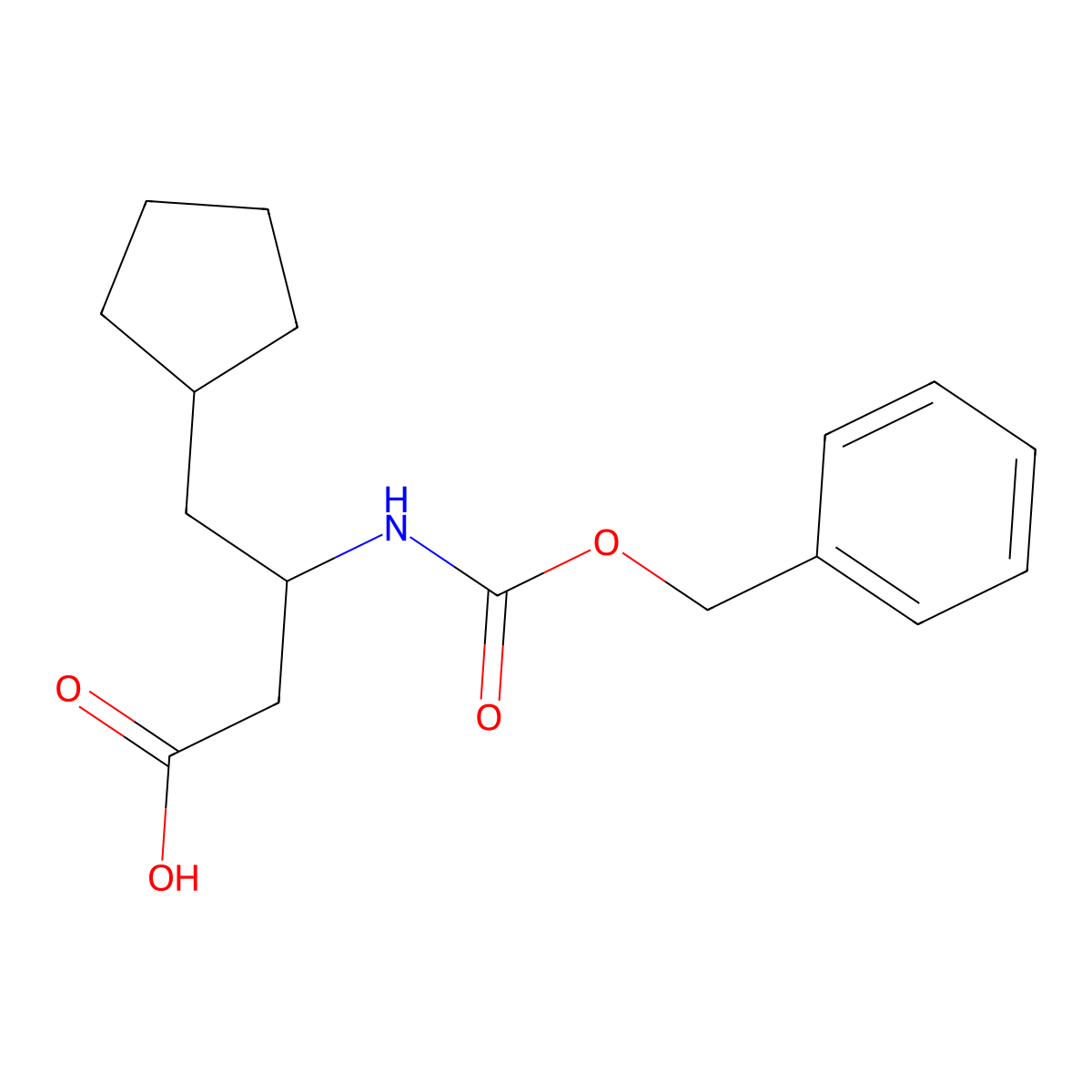 3-{[(Benzyloxy)carbonyl]amino}-4-cyclopentylbutanoic acid molecular structure, CAS 2152128-47-5