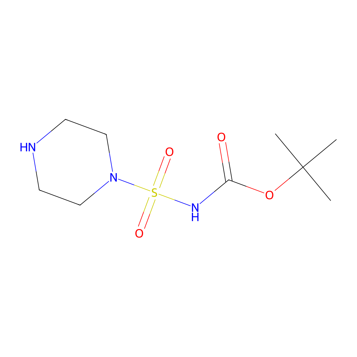 tert-butyl N-(piperazine-1-sulfonyl)carbamate molecular structure, CAS 2152160-60-4