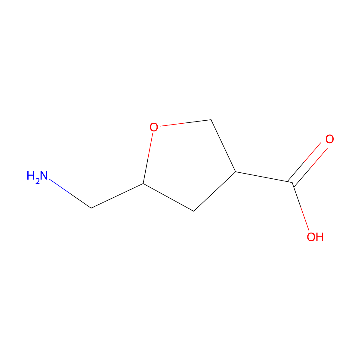 5-(Aminomethyl)oxolane-3-carboxylic acid molecular structure, CAS 2152186-22-4