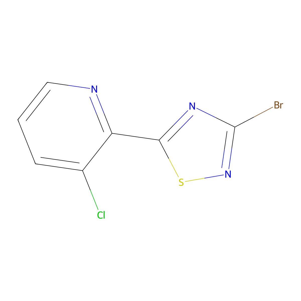 2-(3-Bromo-1,2,4-thiadiazol-5-yl)-3-chloropyridine molecular structure, CAS 2152222-03-0