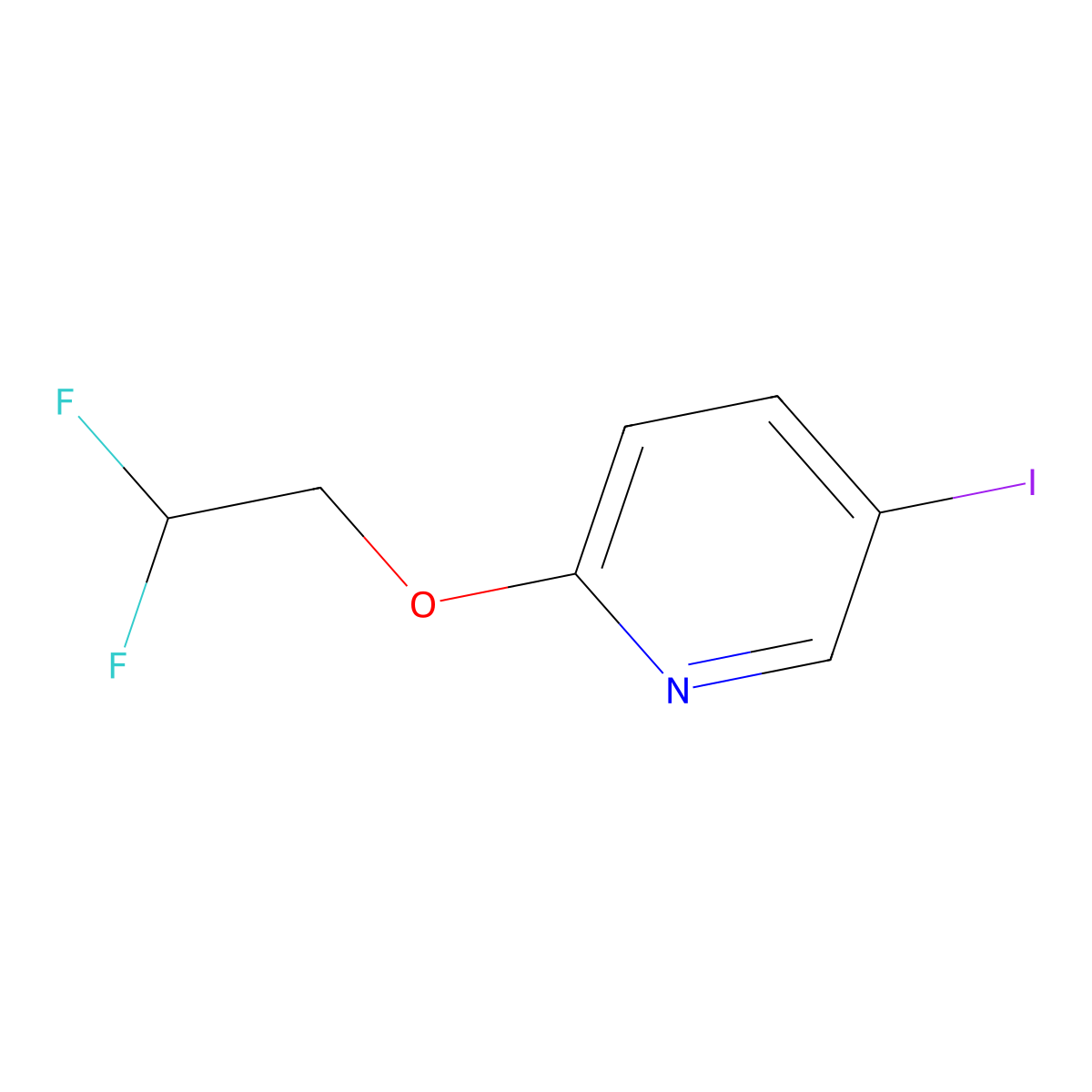 2-(2,2-Difluoroethoxy)-5-iodopyridine molecular structure, CAS 2152226-08-7