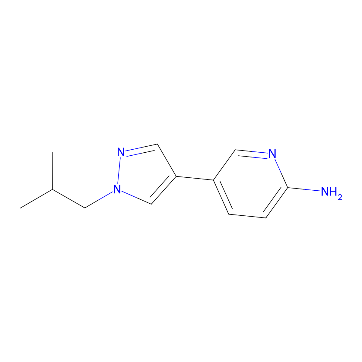 5-(1-Isobutyl-1H-pyrazol-4-YL)pyridin-2-amine molecular structure, CAS 2152286-26-3