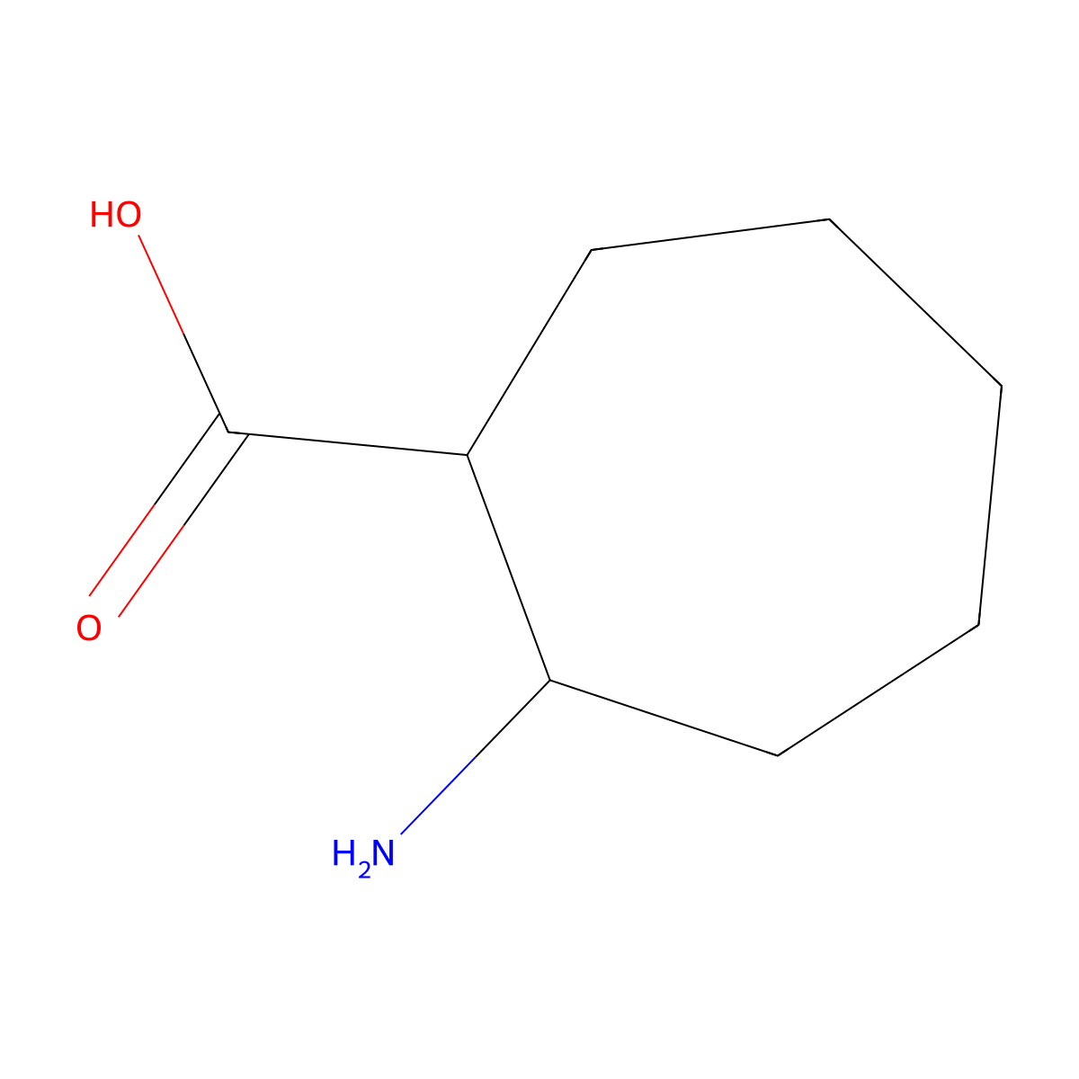 2-Aminocycloheptanecarboxylic acid molecular structure, CAS 215229-15-5