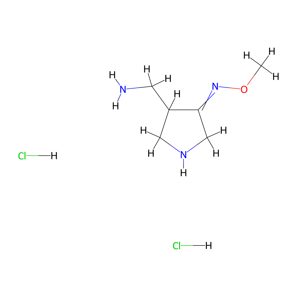 4-(Aminomethyl)pyrrolidin-3-one O-methyl oxime dihydrochloride molecular structure, CAS 215229-16-6