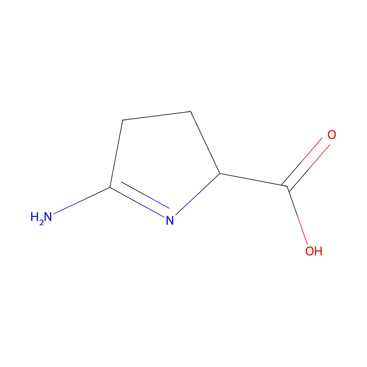 5-Amino-3,4-dihydro-2H-pyrrole-2-carboxylic acid molecular structure, CAS 215229-23-5