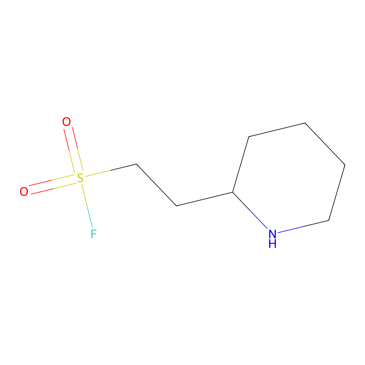 2-(Piperidin-2-yl)ethane-1-sulfonyl fluoride molecular structure, CAS 2152334-65-9