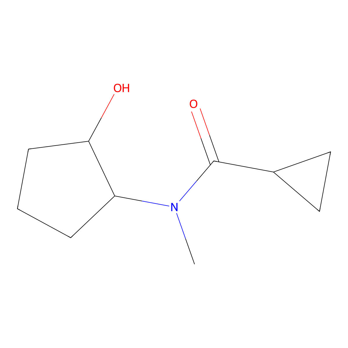 N-(2-hydroxycyclopentyl)-N-methylcyclopropanecarboxamide molecular structure, CAS 2152371-22-5