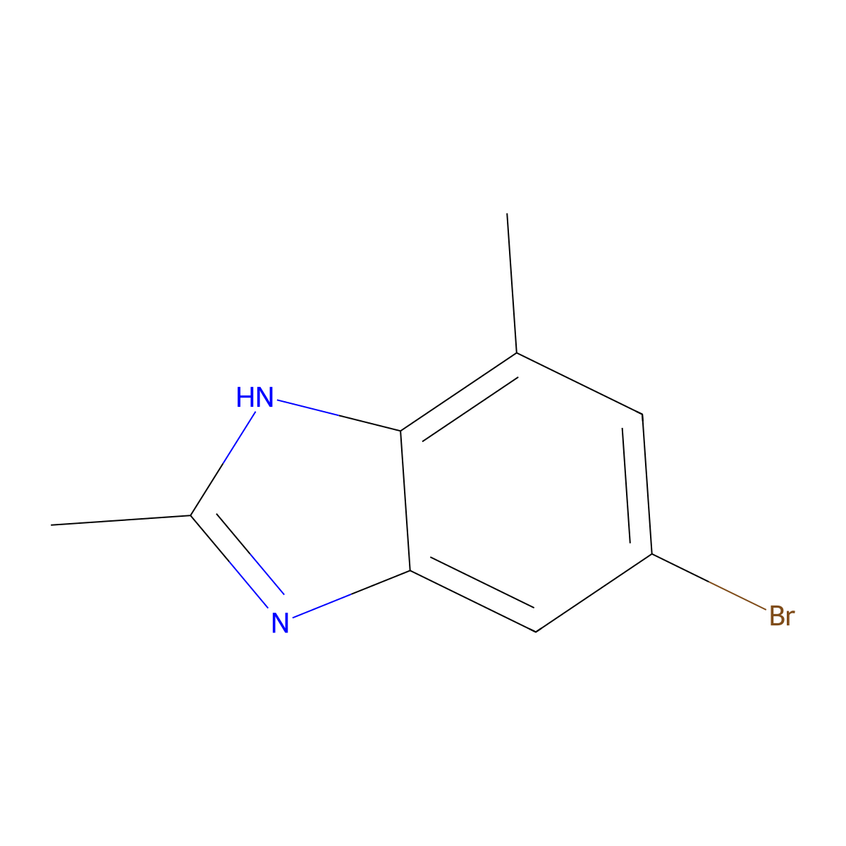 5-bromo-2,7-dimethyl-1H-1,3-benzodiazole molecular structure, CAS 215239-69-3