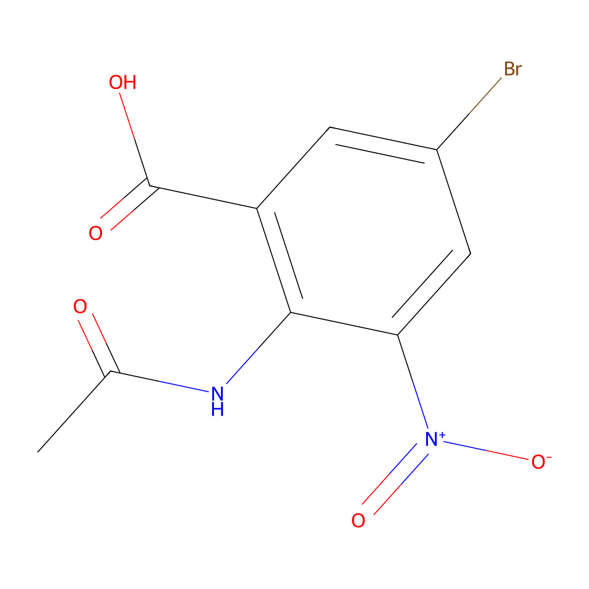 5-Bromo-2-acetamido-3-nitrobenzoic acid molecular structure, CAS 215239-88-6
