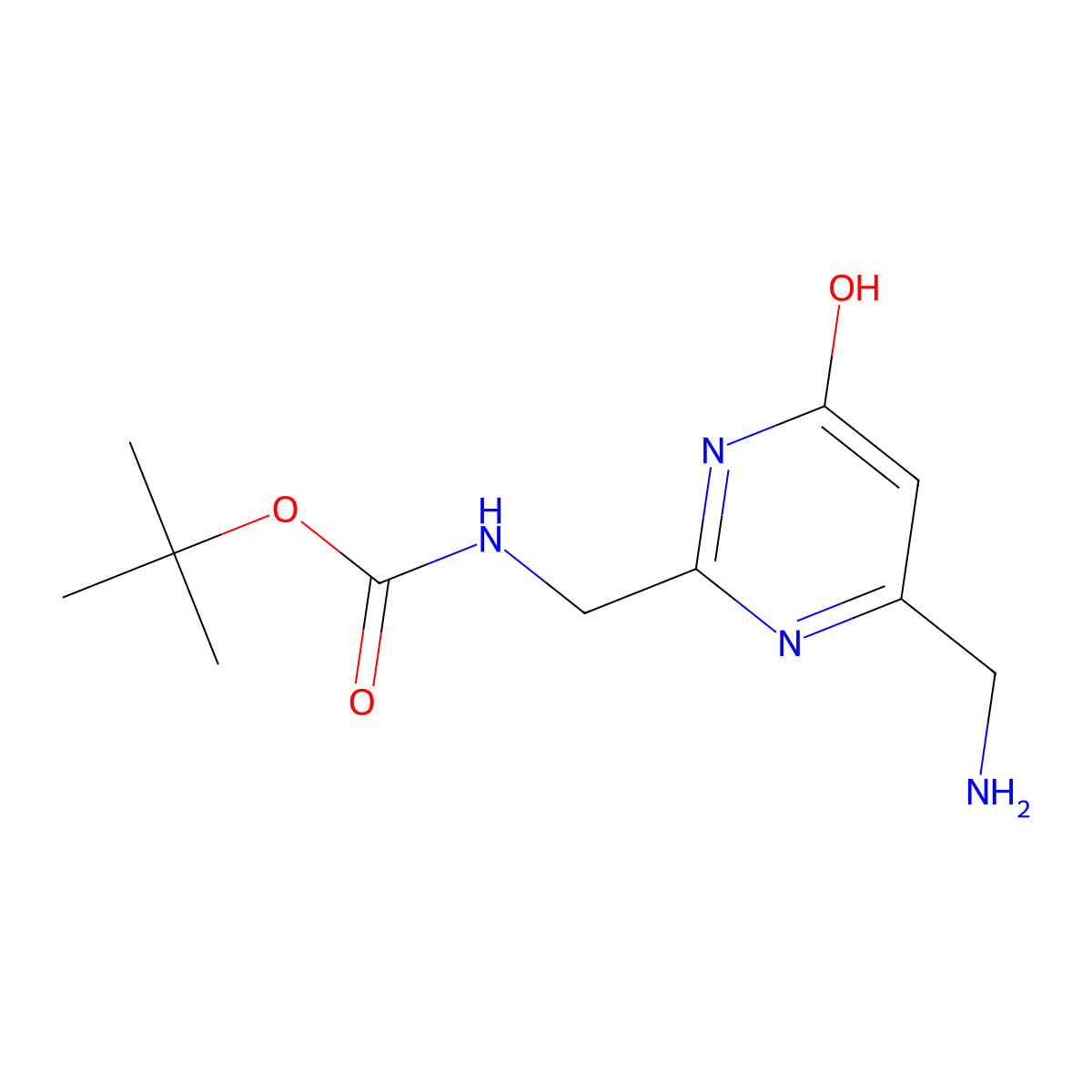 tert-butyl N-{[4-(aminomethyl)-6-hydroxypyrimidin-2-yl]methyl}carbamate molecular structure, CAS 2152390-32-2