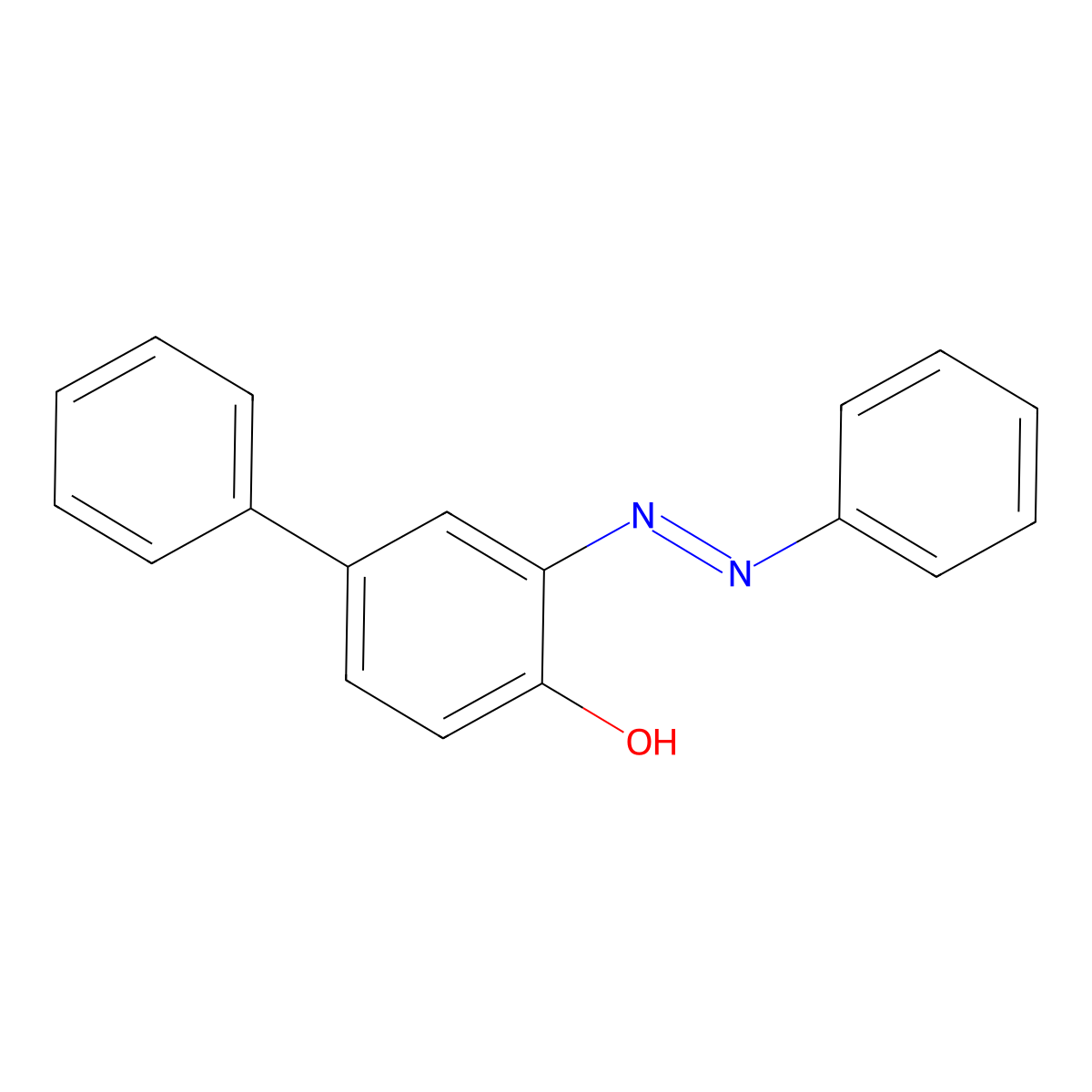 [1,1'-Biphenyl]-4-ol, 3-(2-phenyldiazenyl)- molecular structure, CAS 21524-23-2