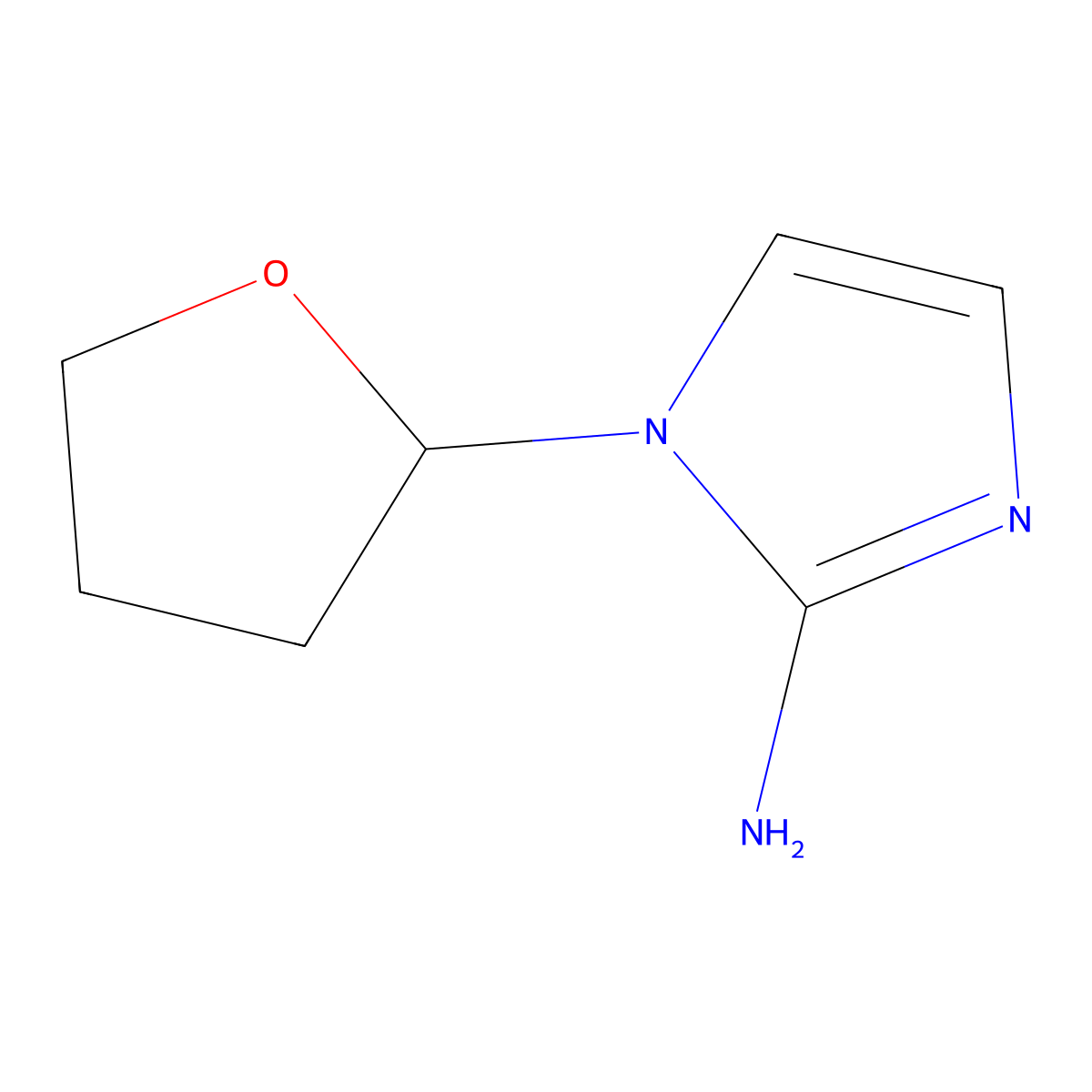 1-(tetrahydrofuran-2-yl)-1H-imidazol-2-amine molecular structure, CAS 2152428-25-4
