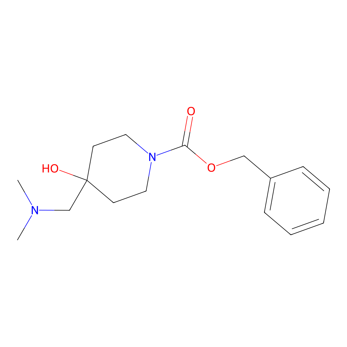 Benzyl 4-[(dimethylamino)methyl]-4-hydroxypiperidine-1-carboxylate molecular structure, CAS 2152436-35-4